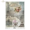 retro, background, vintage, everything retro, letter, Paris, Parisian street, Eifel tower, flowers, lantern, signboard, retro pram